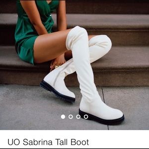 Urban Outfitters Sabrina White Tall Boots